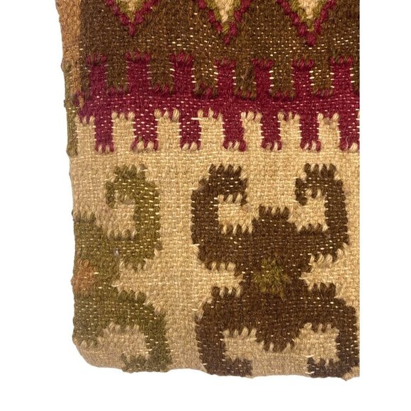 Unbranded VTG Handwoven Wool Kilim Rug Pillow Cover Geometric 18" X 12" - Picture 2 of 10